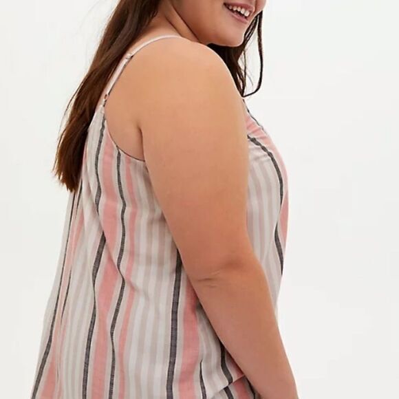 Torrid multi bold stripe cami adjustable straps faux button‎ front Size 1X - Picture 5 of 8